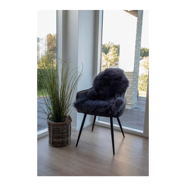 Anthrazitfarbenes Kunstfell, 50 × 85 cm - House Nordic-image-1