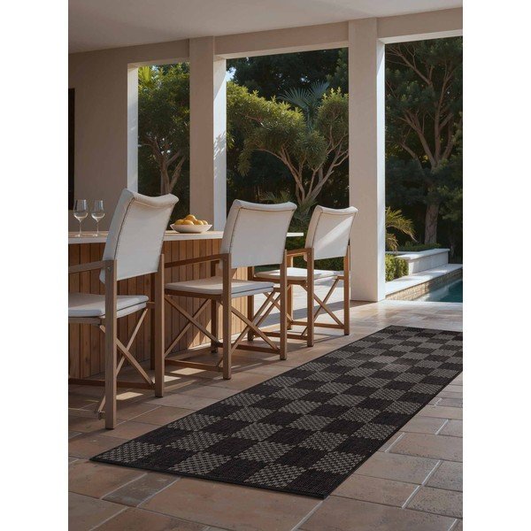 Schwarz/cremefarbene Lauffläche für drinnen und draußen, 80 × 200 cm Haringey Dorothy - Ted Baker-image-1