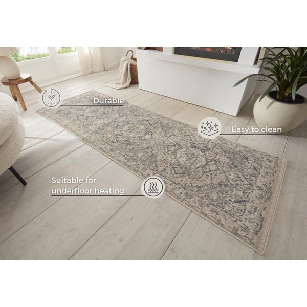 Grau-beiger Läufer, 80 × 200 cm Terrain Designer Sand - Hanse Home-image-4