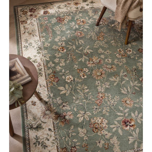 Grün-cremefarbener Viskose-Teppich, 160 × 230 cm Oriental - Hanse Home-image-1