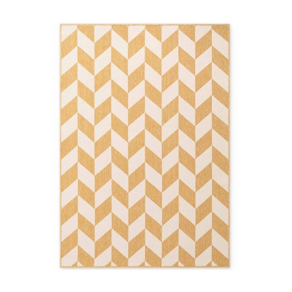 Ockergelber/cremefarbener Teppich für den Innen- und Außenbereich, 160 × 230 cm Haringey Terrick - Ted Baker