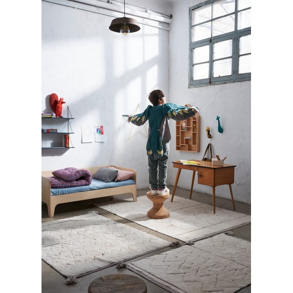 Cremefarbener, waschbarer, handgewebter Baumwollteppich, 90 x 130 cm Azteca - Lorena Canals-image-4