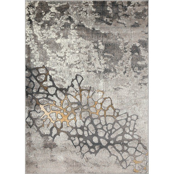 Grauer/taupefarbener Teppich 133 × 180 cm Folgen - FD