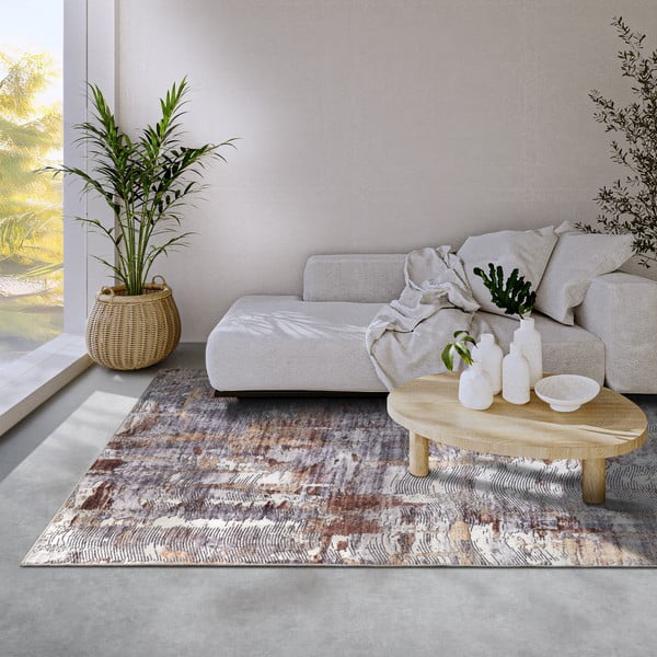 Grauer Teppich 200 × 290 cm Malard Copper Gold - Elle Decoration-image-1
