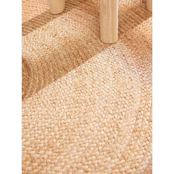 Doppelseitiger/handgewebter runder Jute-Teppich in Elfenbeinfarbe, Ø 200 cm Looma Ivory - Hanse Home-image-4