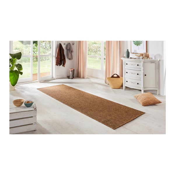 Braune Lauffläche für den Innen- und Außenbereich, 80 × 250 cm Nature - Hanse Home-image-1