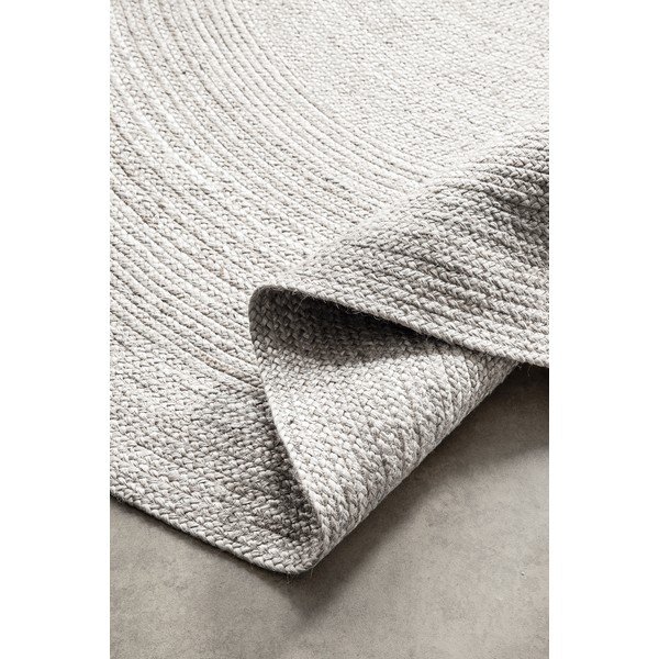 Weißer, beidseitig nutzbarer/handgewebter runder Jute-Teppich, Ø 140 cm Braided - Hanse Home-image-2
