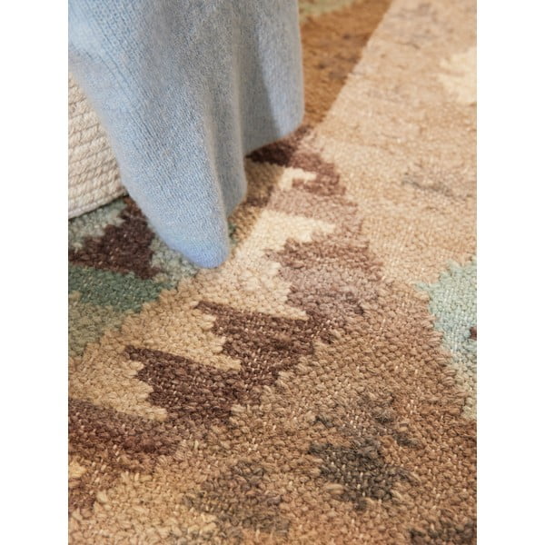 Hellblau/beige, beidseitig nutzbar, handgewebter Wollteppich, 120 x 170 cm Kamal Dune - Hanse Home-image-3