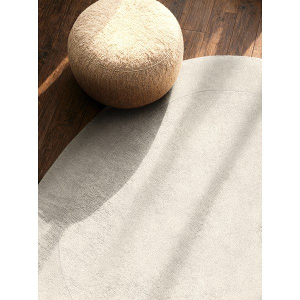 Cremefarbener, handgewebter, runder Teppich mit Wollanteil, Ø 160 cm Organic Kivi Cream - Villeroy&Boch-image-2