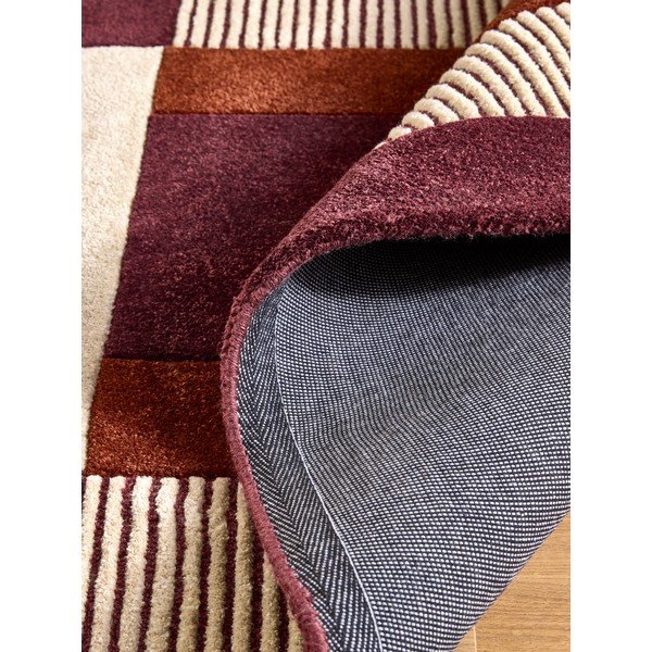 Weinroter/cremefarbener handgewebter Teppich 160x230 cm Franka – MADE-image-4