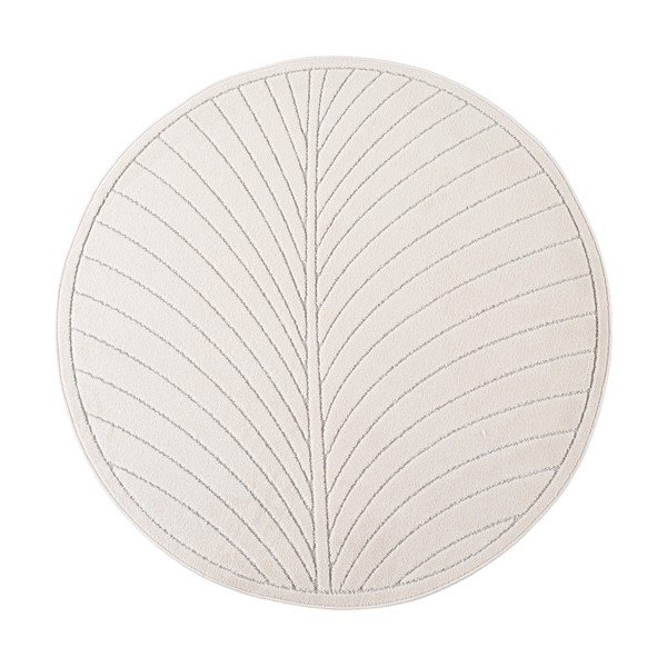 Cremefarbener runder Teppich für den Innen- und Außenbereich, Ø 80 cm Nova 1204 - Ayyildiz Carpets