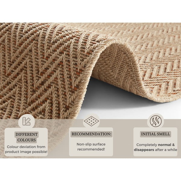 Hellbraune Lauffläche für den Innen- und Außenbereich, 80 × 250 cm Nature - Hanse Home-image-4