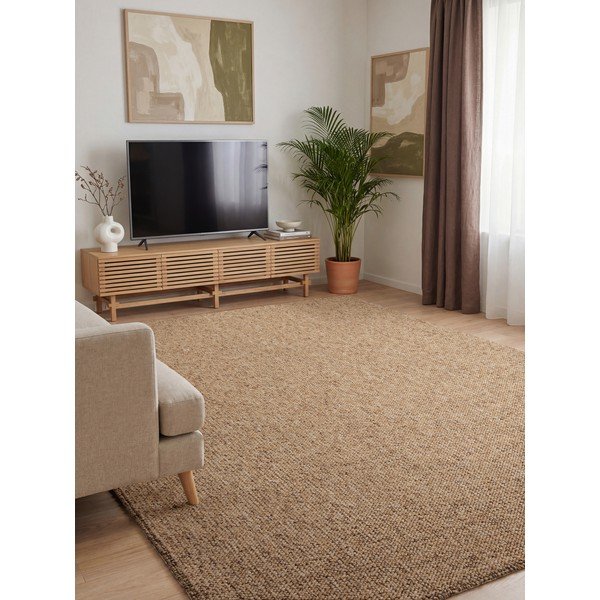 Hellbrauner, waschbarer Teppich, 160 × 230 cm Rocco Caramel - Elle Decoration-image-1