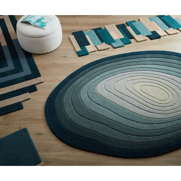 Blauer Wollteppich, 160 × 230 cm Puddle Ombre Wool - Flair Rugs-image-3