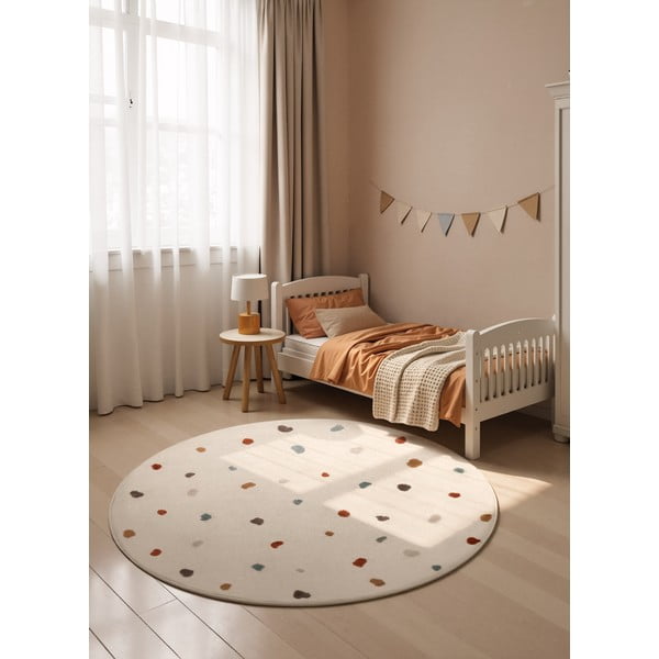 Cremefarbener Kinderteppich, Ø 160 cm Funny Dots - Hanse Home-image-1