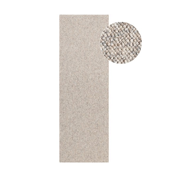 Grau-cremefarbener, waschbarer Läufer, 80 x 240 cm Rocco Dark Cream - Elle Decoration