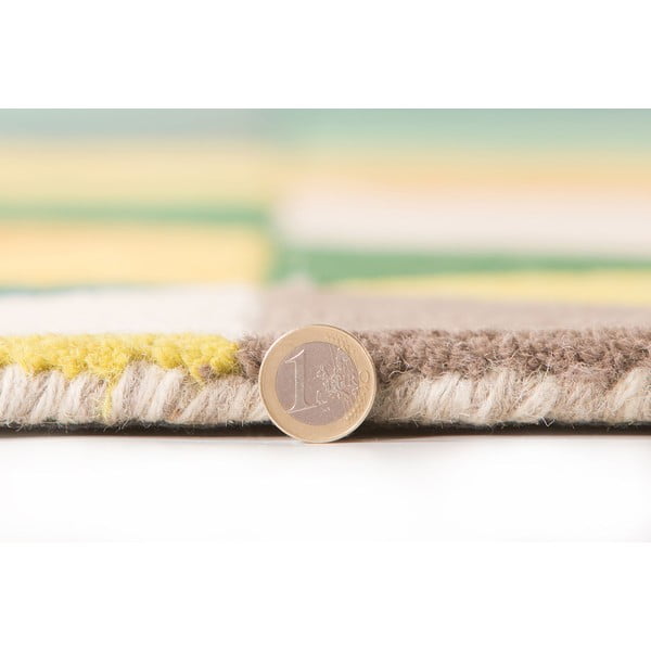 Gelb-grüner Wollteppich, Läufer, 60 x 230 cm Prism - Flair Rugs-image-4
