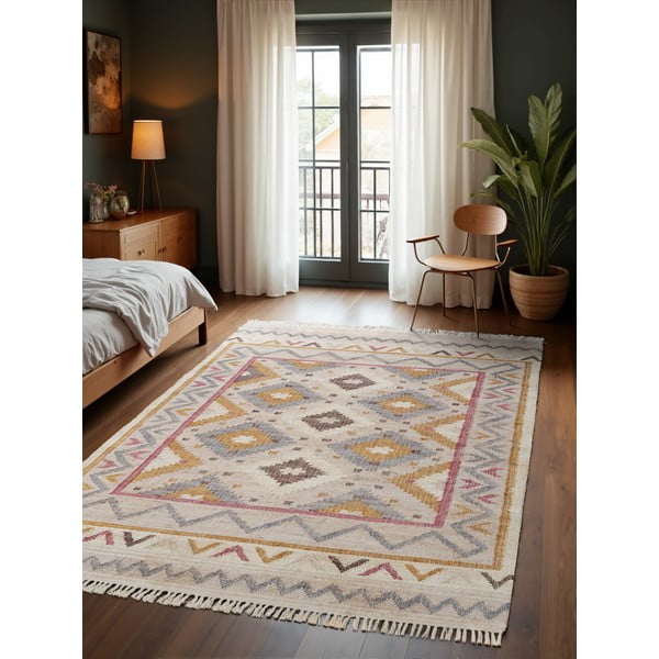 Cremefarbener, handgewebter Jute-Teppich, 120 × 170 cm Roya Imani - Elle Decoration-image-1