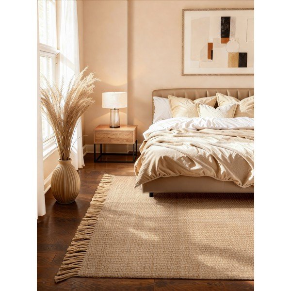 Doppelseitiger/handgewebter Jute-Teppich in Naturfarbe, 200 × 300 cm Fjord - Hanse Home-image-1