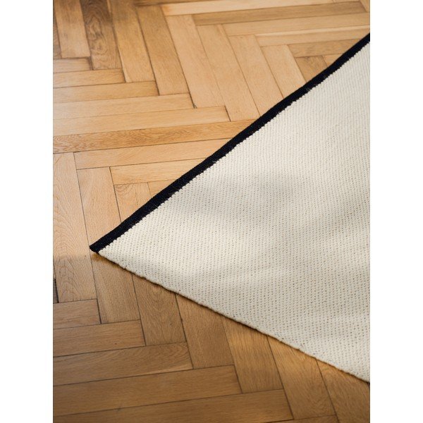 Beiger, handgewebter Wollteppich, 140 × 200 cm Mavi - noo.ma-image-2