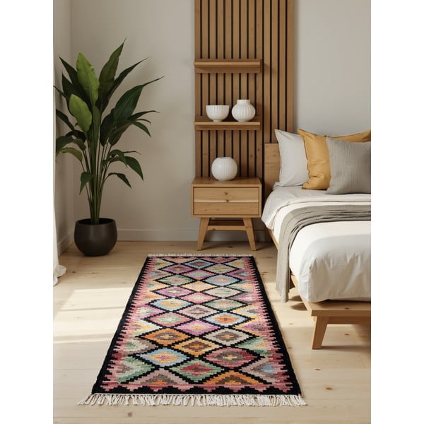 Doppelseitiger/handgewebter Läufer aus Wolle, 60 x 190 cm Kamal Zara - Hanse Home-image-1