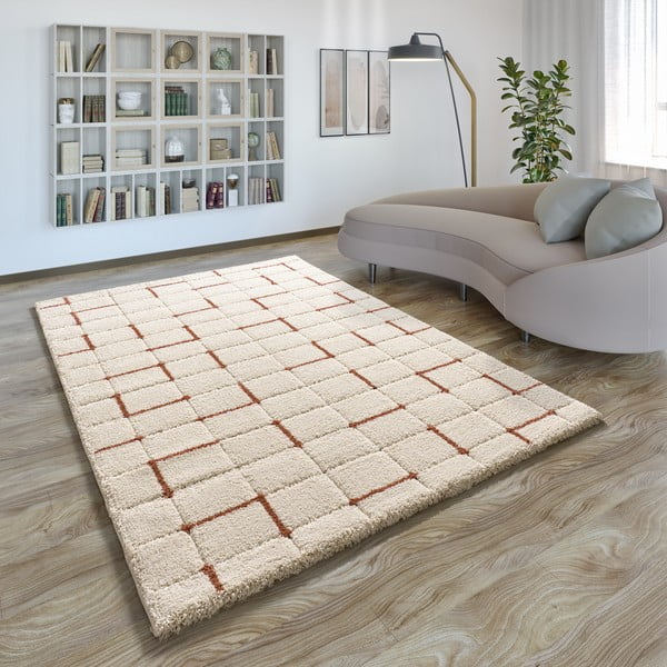 Teppich in Ziegelrot und Creme, 80 x 150 cm Brenda - Universal-image-1