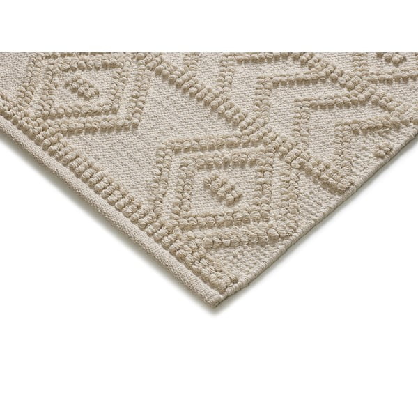 Cremefarbener, waschbarer, handgewebter Teppich aus recycelter Baumwolle, 160 x 230 cm Pamuk - Universal-image-2