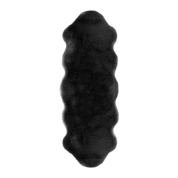 Schwarzes Kunstfell, 60 × 180 cm Lambskin - Tiseco Home Studio