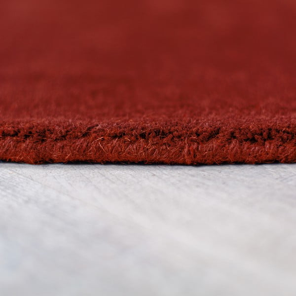 Handgewebter runder Wollteppich in Ziegelrot, Ø 150 cm Mia Segment - Flair Rugs-image-4