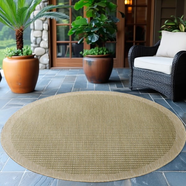 Khaki-farbiger runder Teppich für drinnen und draußen, Ø 160 cm Giza 1410 - Ayyildiz Carpets-image-1
