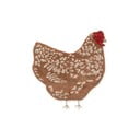 Brauner, waschbarer, handgewebter Baumwollteppich für Kinder, 110 x 100 cm Chicken - Lorena Canals