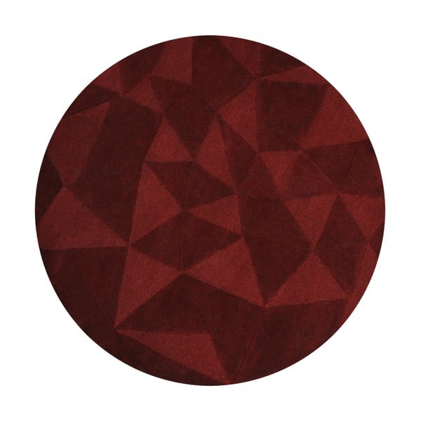 Weinroter, handgewebter runder Wollteppich, Ø 160 cm Shard Red - Flair Rugs