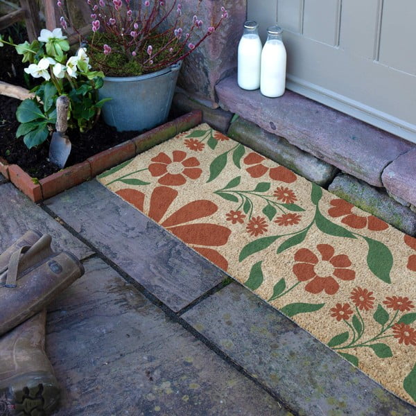 Fußmatte kokosfaser 40x120 cm Red & Green Floral – Artsy Doormats-image-2