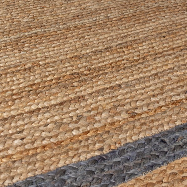 Grauer/naturfarbener, handgewebter runder Jute-Teppich, Ø 160 cm Grace Grey - Flair Rugs-image-2