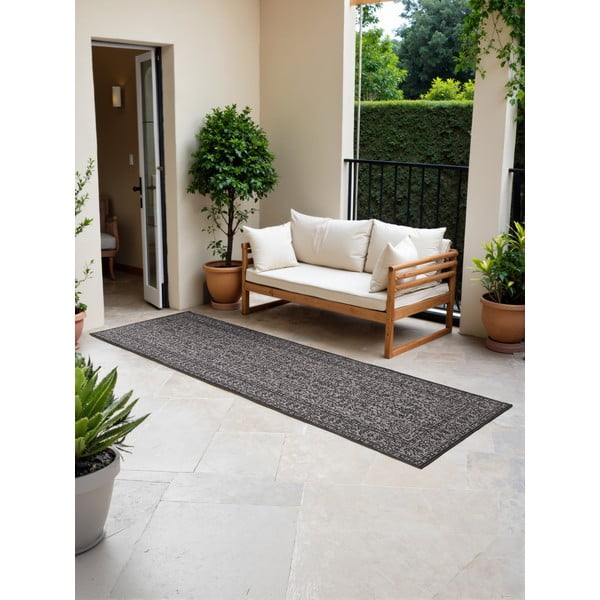 Schwarz-weißer Läufer für drinnen und draußen, 80 × 250 cm Duet Kona - Hanse Home-image-1