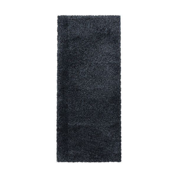 Anthrazitfarbene Laufmatte 80 × 250 cm Fluffy - Ayyildiz Carpets
