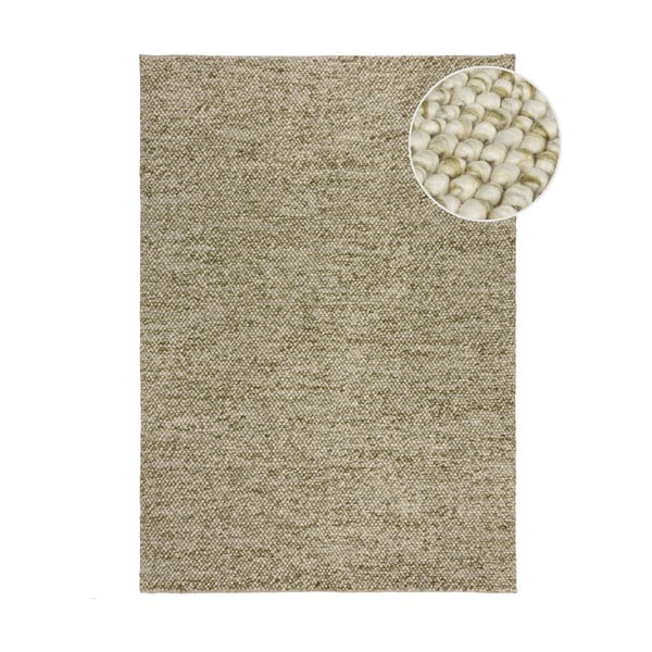 Khaki-farbener, handgewebter Teppich mit Wollanteil, 160 × 230 cm Minerals - Flair Rugs