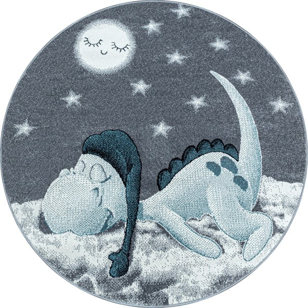 Blau-grauer Kinderteppich, Durchmesser 120 cm Bambi - Ayyildiz Carpets