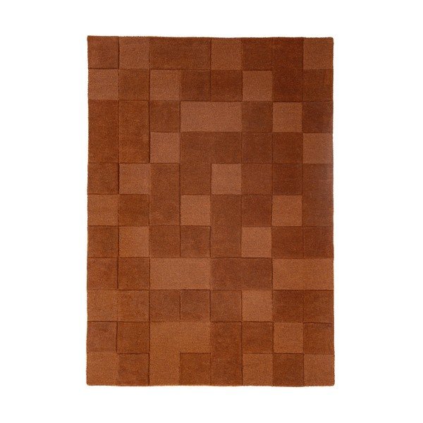 Handgewebter Wollteppich in Terrakotta-Farbe, 200 × 290 cm Checkerboard - Flair Rugs