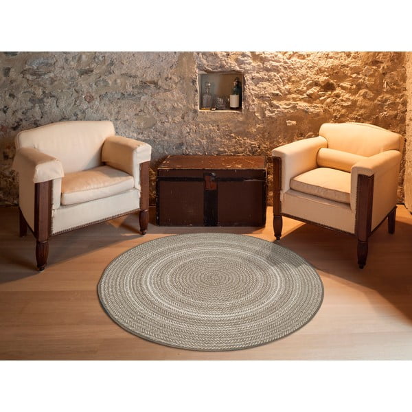 Beige/in Natur Teppich für Innen- und Außenbereiche ø 120 cm Silvana Rutto – Universal-image-1