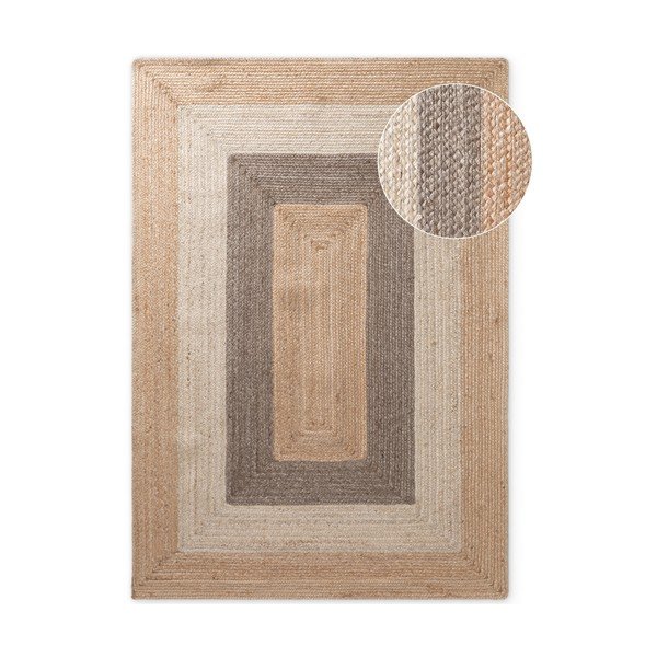 Doppelseitiger/handgewebter Jute-Teppich, 120 × 170 cm Juno - Hanse Home