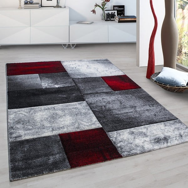 Weinrot-grauer Teppich, 80 × 150 cm Hawaii - Ayyildiz Carpets-image-1