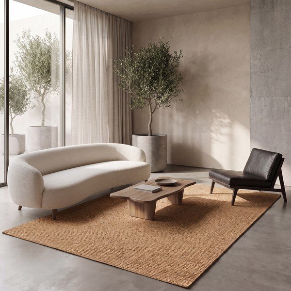 Waschbarer Teppich in Naturfarbe, 120 × 170 cm Lumen Liso - Universal-image-1