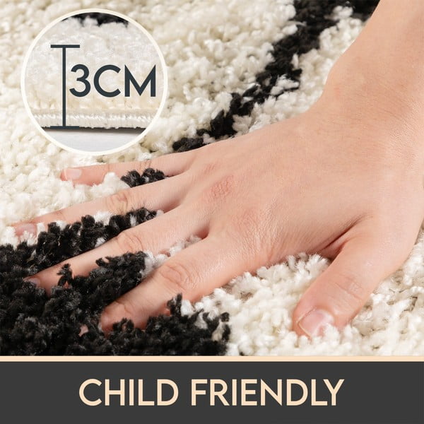 Schwarz-cremefarbener Kinderteppich, Durchmesser 100 cm Fun - Ayyildiz Carpets-image-4