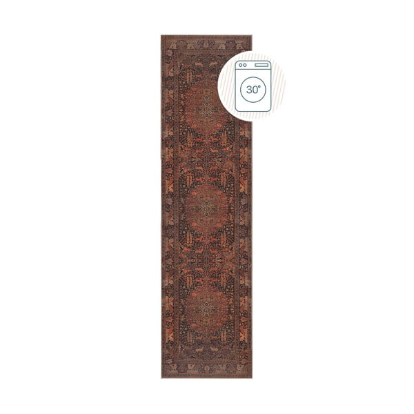 Weinroter, waschbarer Läufer, 60 x 230 cm Nico Global - Flair Rugs