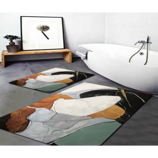 Badezimmervorleger im 2er-Set, 60 x 100 cm Post Modern Art - Mila Home-image-1