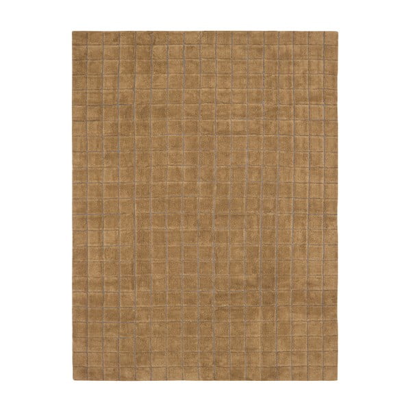 Ockergelber, handgewebter Wollteppich, 230 × 300 cm Mosaic Ochre - Lorena Canals