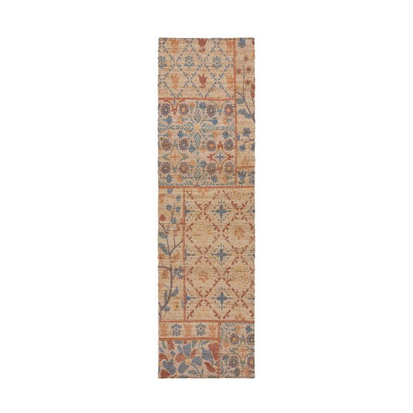 Handgewebter Läufer mit Juteanteil in Naturfarbe, 60 x 230 cm Taylor Patchwork - Flair Rugs