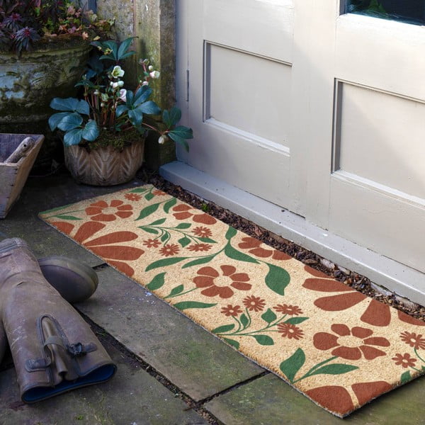 Fußmatte kokosfaser 40x120 cm Red & Green Floral – Artsy Doormats-image-1