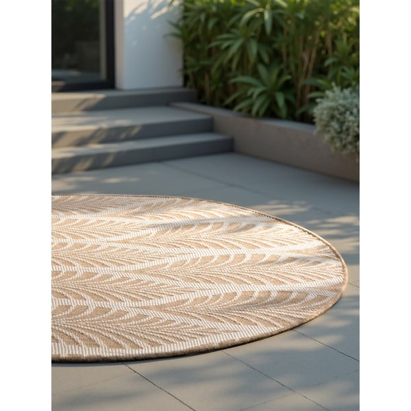 Runder Teppich für den Innen- und Außenbereich in Beige und Elfenbein, Ø 160 cm Duet Liora - Hanse Home-image-4